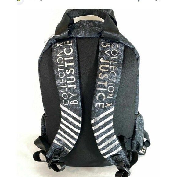 Justice Collect X Tie Dye Black White Silver Backpack Set lunch box bottle NWOT - Picture 6 of 12